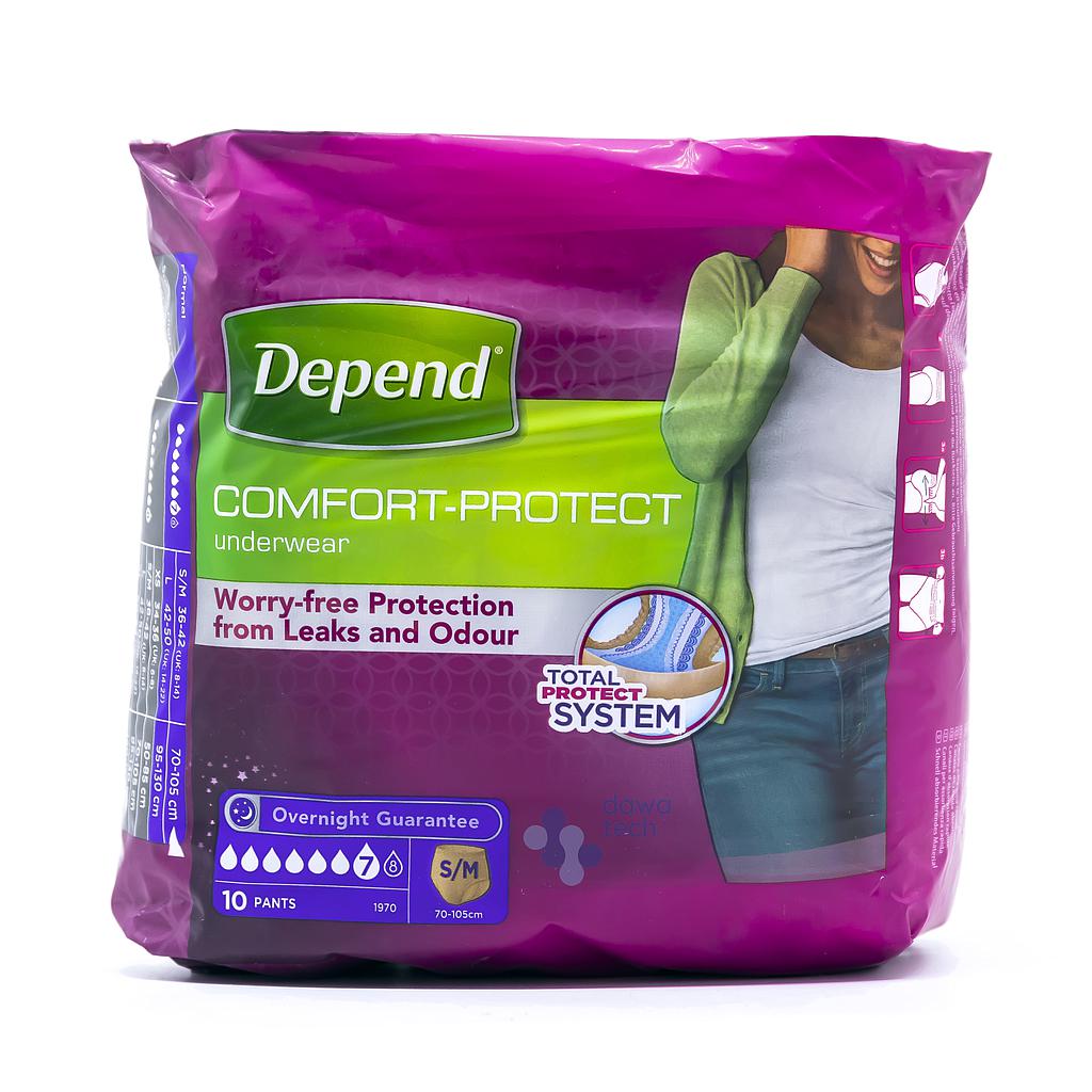 DEPEND FEMALE UNDERWEAR S/M 10PANTS