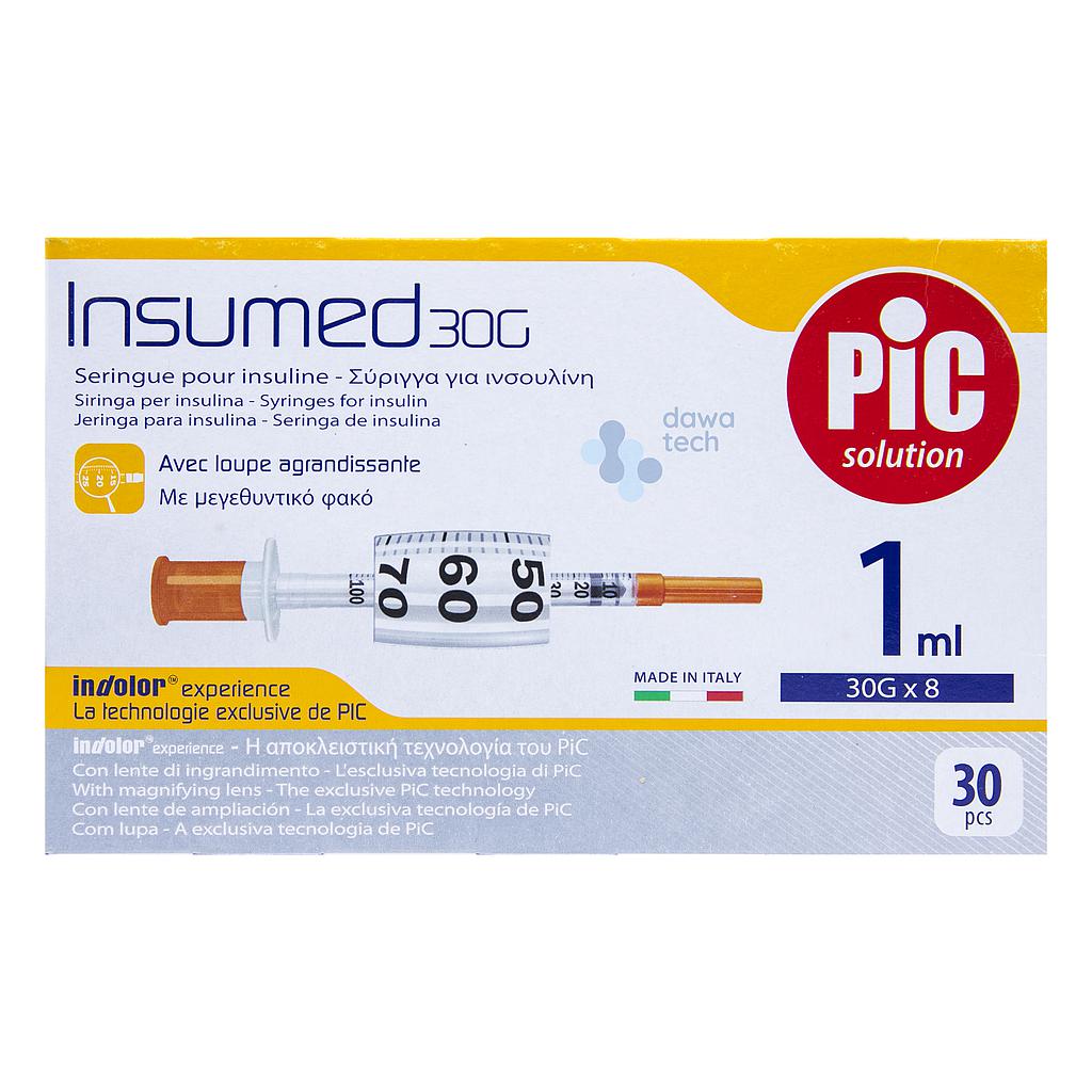 Pic Insumed Insulin Syringes 1 mL 8*30G 929