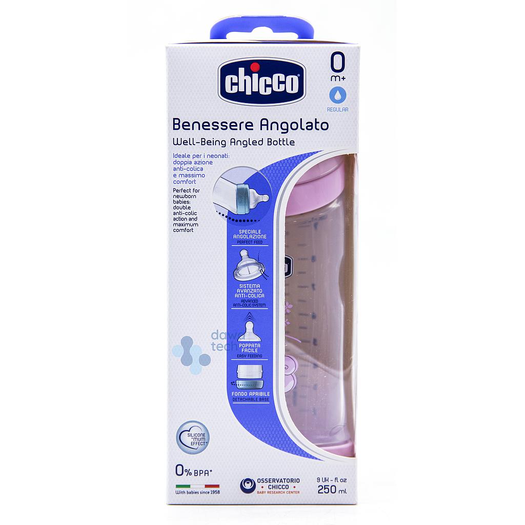 Chicco 250 ML Angled Bottle Pink 0+ 498