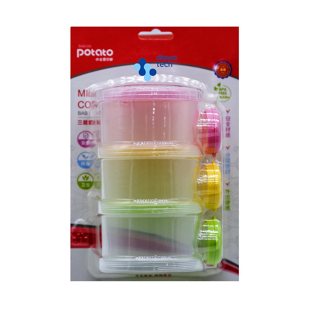 Potato حافظة طعام ملونة مع 3 فتحات 751