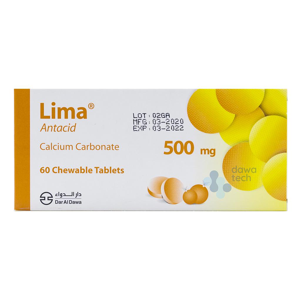 Lima 500 mg Chewable Tablets 60cap